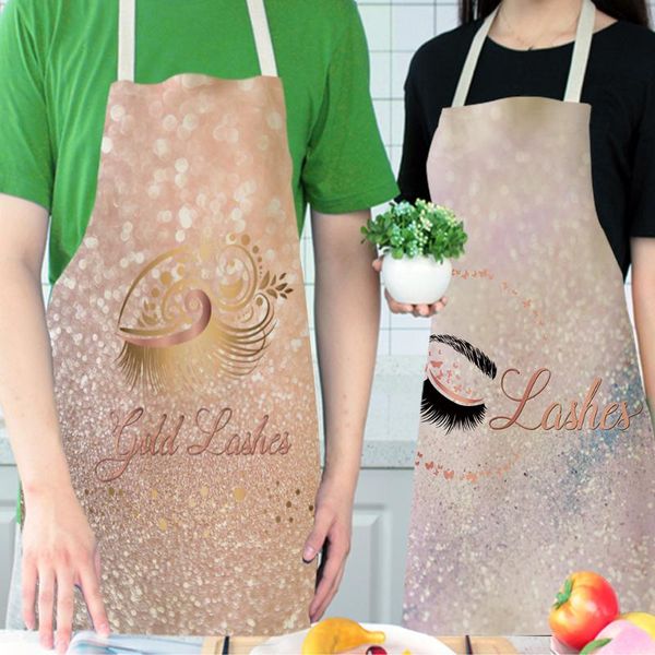 

aprons 2021 1 pcs eyelash printed cleaning art sleeveless home cooking kitchen apron cook wear cotton linen bibs 2 size