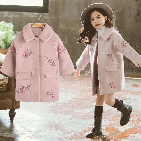 

printed jacket winter spring coat outerwear children clothes school kids costume teenage girl clothing woolen cloth high qua, Blue;gray