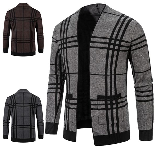 

men's knitted cardigan, busins casual et, winter new in 2021, White;black