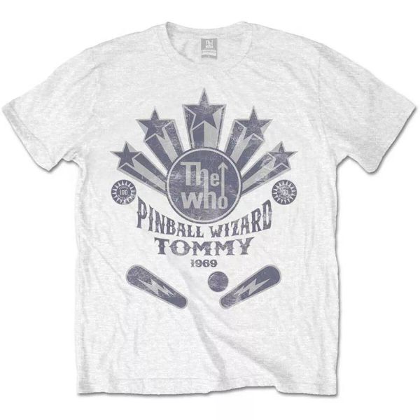 

white the who pinball flippers licensed men t-shirt, White;black