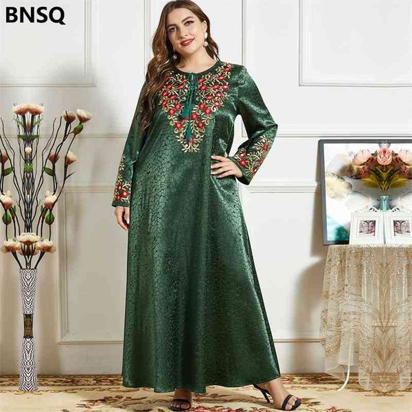 

2003 fashion dress printed green embroidered large swing arabian, Black;gray