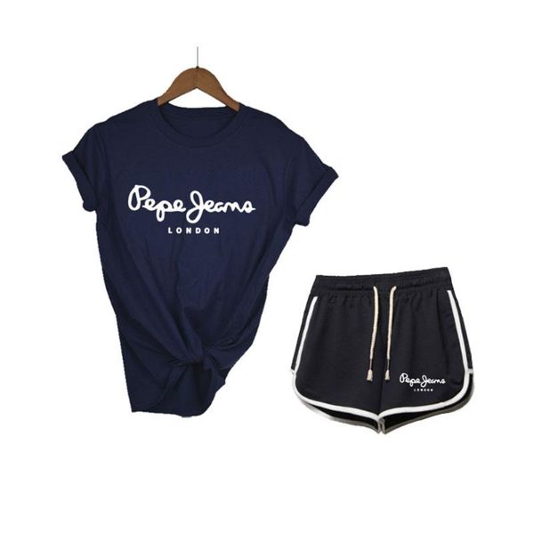 

women's t-shirt summer tracksuits womens two peices set leisure outfits cotton oversized t-shirts high waist shorts candy color clothin, White