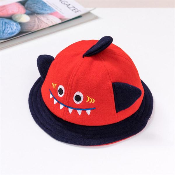 

cloches 2021 cotton cute dinosaur bucket hat fisherman outdoor travel sun cap hats for children boys and girls 218, Blue;gray