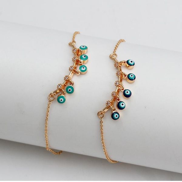 

charm bracelets evil eye matching for women jewelry anklet pulseras mujer chain bracelet girls gift fashion, Golden;silver