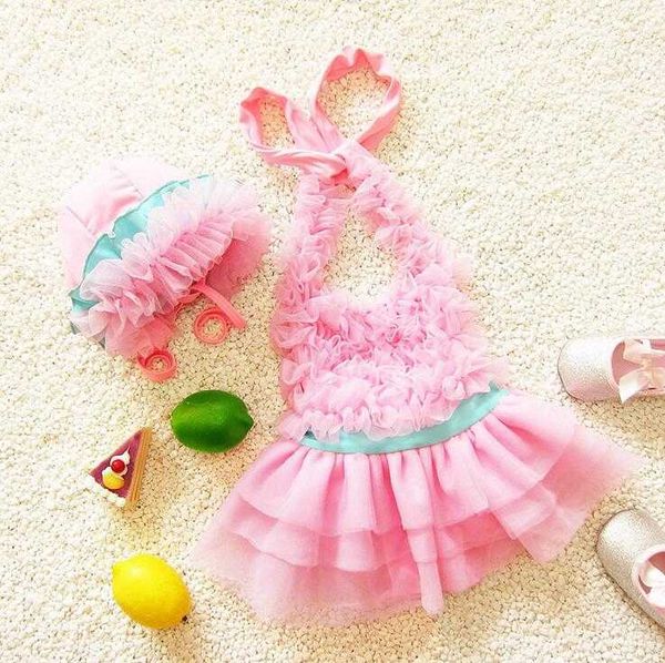 

princess baby swimwear for girls swimming tutu infant swimsuit diapers beach bebe lace rompers 210529, Black