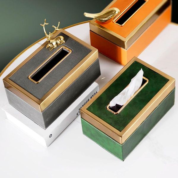 

tissue boxes & napkins emerald light luxury style box simple modern chinese high-end designer leather drawer decoration