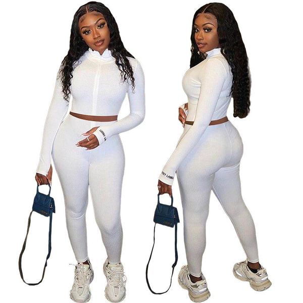 

lucky label sets tracksuits womens fall two piece set long sleeve tracksuit outfits autumn women two-pieces luck labels 2-piece outfit 2xl, Gray