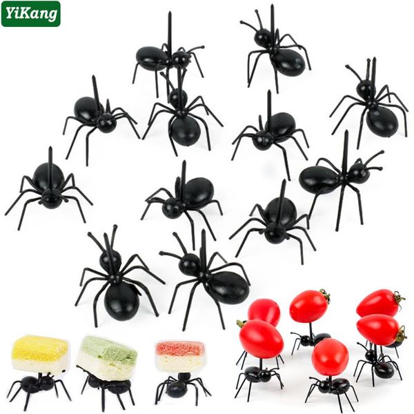 

forks 12/4pcs mini ant fruit fork toothpicks dessert reusable tableware cake plastic party decoration