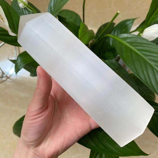 

decorative objects & figurines natural white selenite rod crystal quartz obelisk reiki healing room gemstone