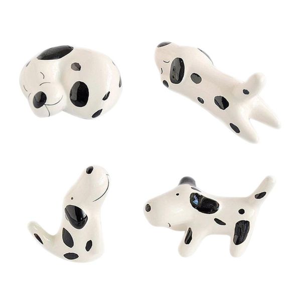 

chopsticks 4pcs spotted dog ceramic rest japanese style stand rack fork holder