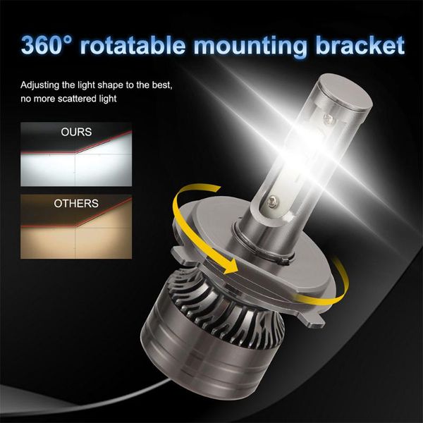 

car headlights external led bulb 60w 6000lm 600k, one adjustable for