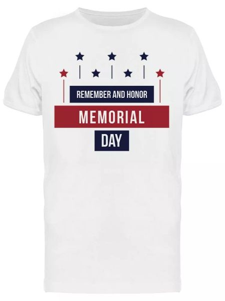 

remember and honor memorial day retro graphic men's t-shirt, White;black