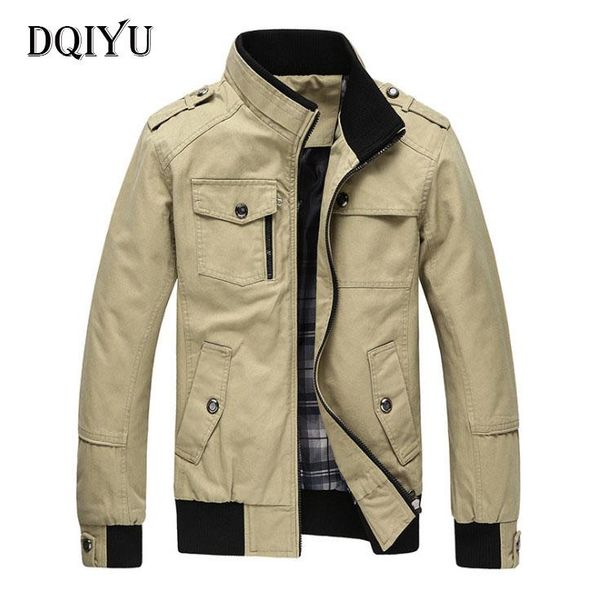 

men's jackets spring autumn casual jacket men stand collar coats cotton slim fit army green khaki and coat,casaco masculino, Black;brown