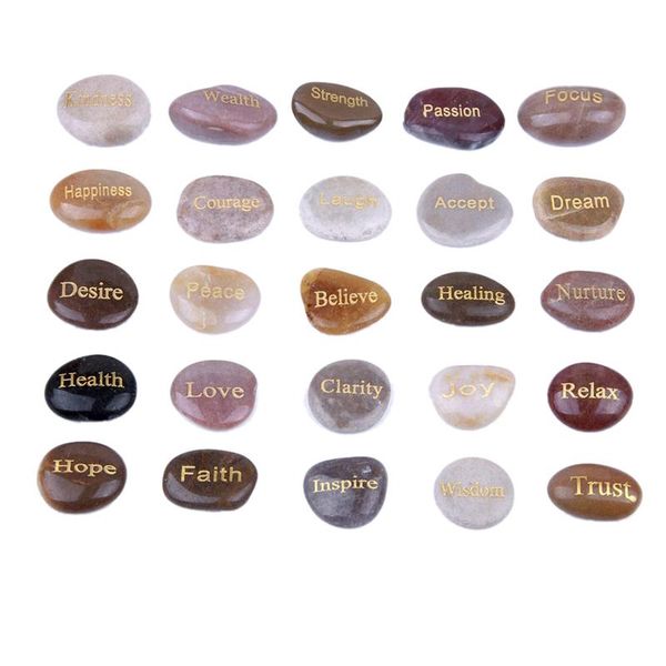 

engraved inspirational stones with words of encouragement gold for worry affirmation meditation 2021 decorative objects & figurines