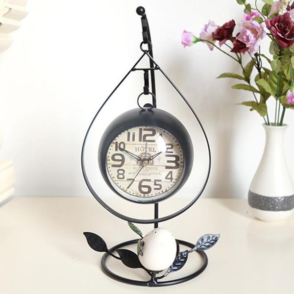 

desk & table clocks retro clock vintage silent battery powered coffee bar decoration living room decor office craft ornament