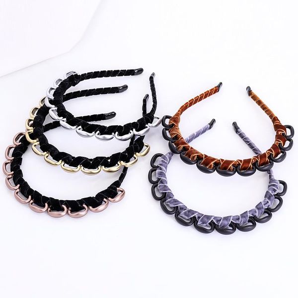 

hair accessories elliptical buckle hairband sweet head band for women girls fashion fabric headband elegant hoop diademas, Slivery;white