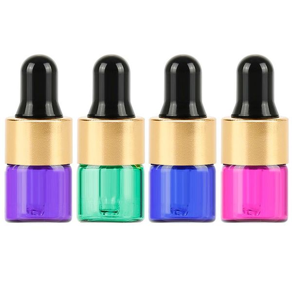 

storage bottles & jars 10pcs 1ml silicone head dropper glass bottle travel essential oil empty container sealed and leak-proof