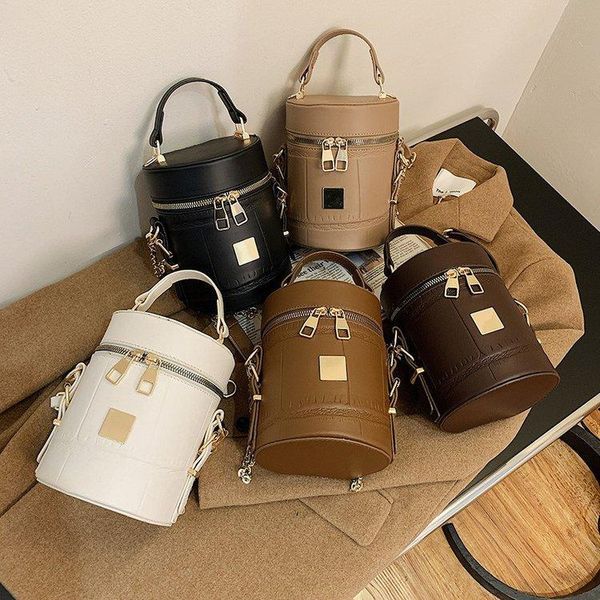 

cross body retro cylinder mobile phone small bag female 2021trendy fashion lady messenger shoulder net red handbag