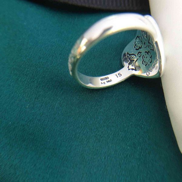 

s925 sterling silver ancient love fearless ring fashion letter devil's eye flower little swallow pattern pair fine jewellery for sale d
