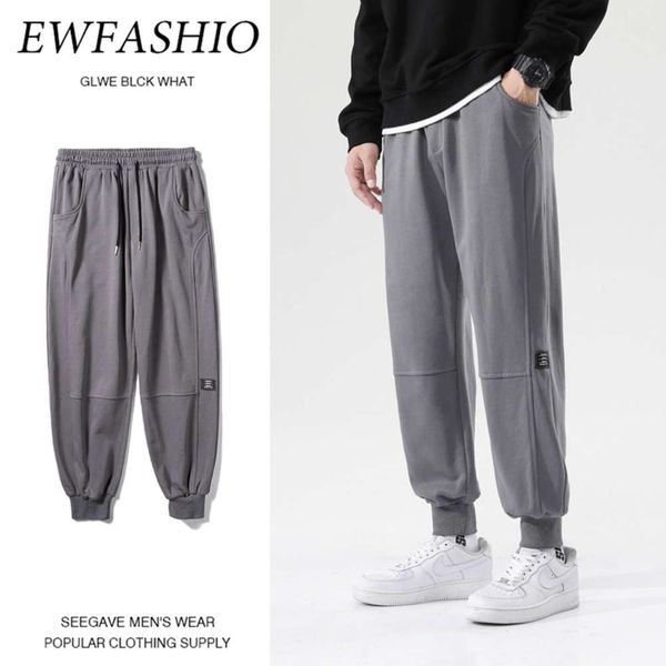 

casual pants spring and autumn trend loose stitched thread leggings, Black