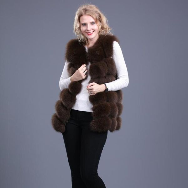 

women's fur & faux 2021 natural vest real short square winter warm european street style, Black