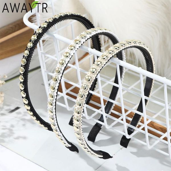 

non-slip rivet headband for women elastic hairbans bezel hair hoop bands bow fashion girls accessories headdress