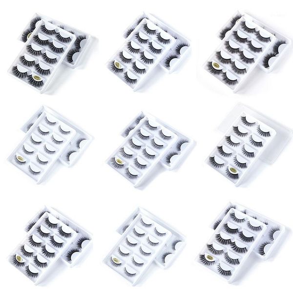 

liyatton 5 pairs full strip fake eyelashes silk comfortable lifelike lashes maquiagens 3d mink natural artificial false eyelash1