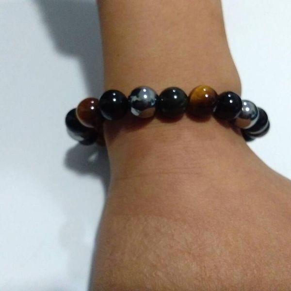 

beaded, strands men bracelets natural stone for women 10mm beads black obsidian tiger eye and hematite bracelet
