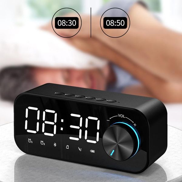 

other clocks & accessories led subwoofer table clock wireless bluetooth-compatible speaker portable mirror screen digital display alarm desp
