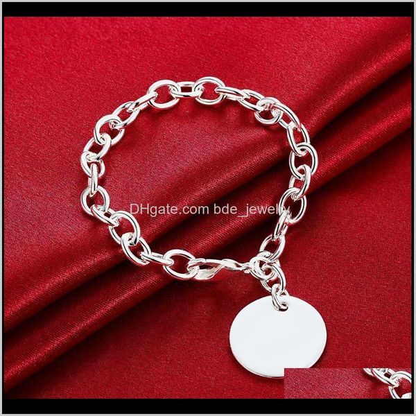 

charm jewelrycharms bracelet men jewelry metal round womens sier plated bracelets bangles for wedding romantic lobster buckle drop delivery, Golden;silver