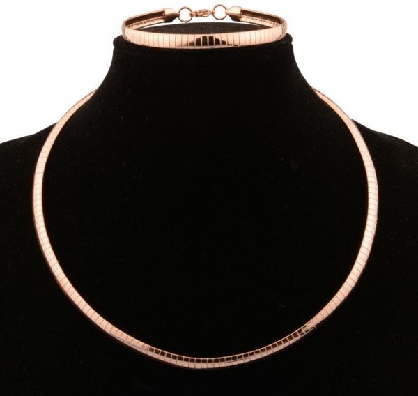 

ladies women collar cuff necklace bracelet solid stainless steel jewelry set mother's day gift 20 inch + 9 ''size high polish, Silver