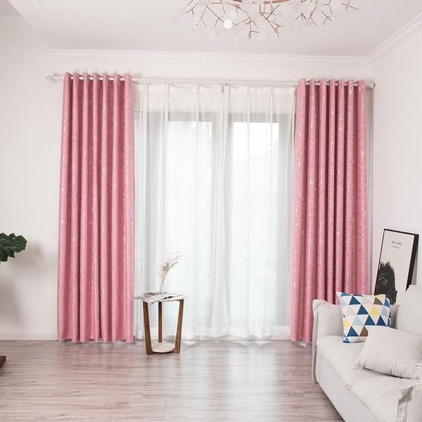 

curtain & drapes pastoral lily flower silver process blackout curtains for living room bedroom window treatment finished custom 6 color