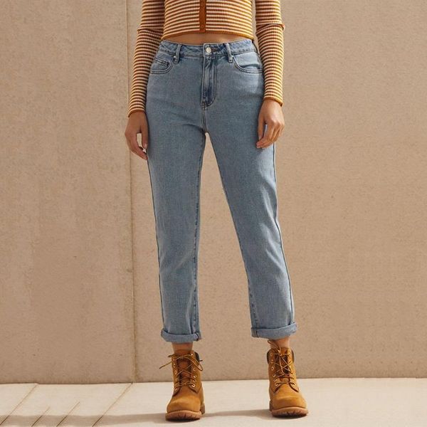 

women's jeans y2k boyfriend high waist for women spring and autumn ankle length washed mom street wear cargo harem pants ladies, Blue