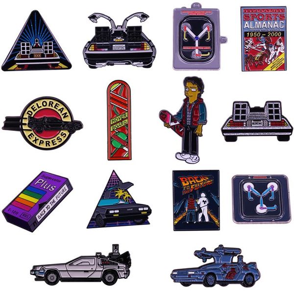 

pins, brooches 20pcs/lot md675 dmlsky funny future movie metal brooch for clothes bags backpack badges women and men cartoon gift, Gray