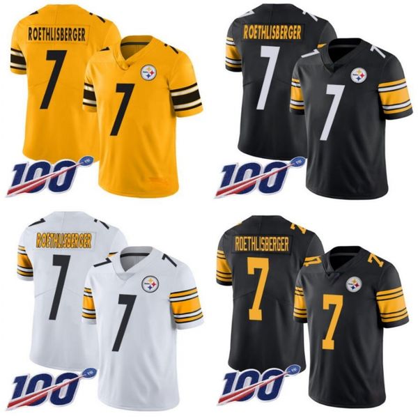 

pittsburgh steelers men #7 ben roethlisberger women youth 100th season jersey, Black;red