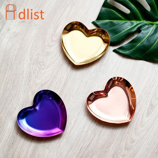 

kitchen storage & organization 1pcs christmas decorative tray metal dishes gold rainbow heart dessert cake fruit plate jewelry display xmas
