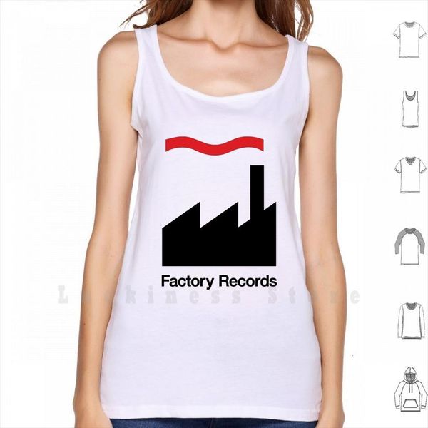 

factory records logo tank vest sleeveless post punk wave alternative record label uk music, White;black