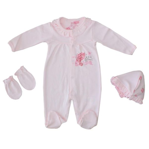 

rose fragrant pattern pink 3 piece girl baby jumpsuit jumpsuits, Blue