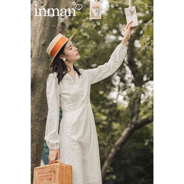 

casual dresses dress inamn spring autumn slimming temperament v-neck french style long sleeve waist embroidered cotton a-line dress 38hg, Black;gray