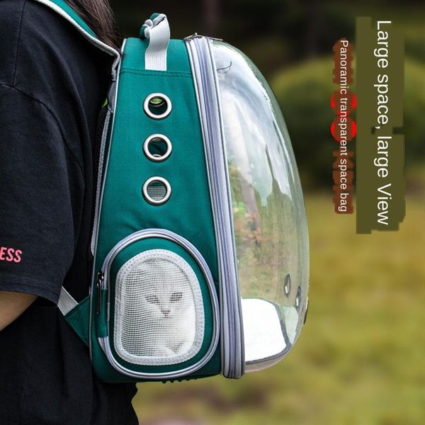 

backpack panoramic side opening transparent pet out carrying bag cat dog space breathable