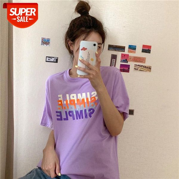 

vintage sense net red short-sleeved t-shirt women loose korean version of harajuku style chic port retro student shirt tide #ro7x, White