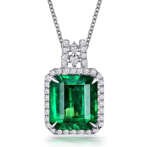 

crystal stone pendant green zircon necklaces for women cz wedding choker, Silver