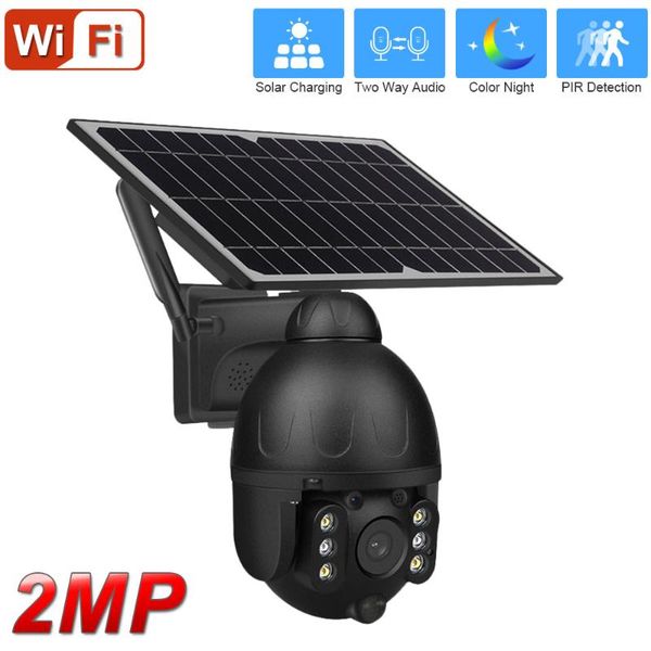 

cameras 2mp wifi solar battery ptz ip security camera outdoor waterproof two way audio wireless cctv video surveillance dome