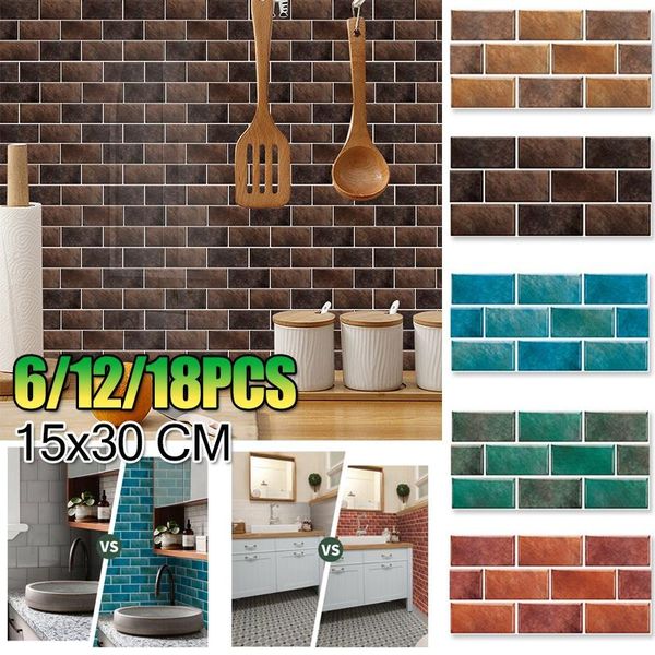 Sfondi 3D Stone Brick Adesivi murali piastrelle autoadesivi Armadio da cucina Peel And Stick Bagno PVC impermeabile