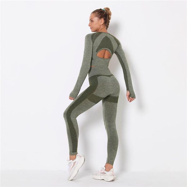 

yoga outfit seamless set two piece sport women fitness gym clothing workout jogging suit sports bra leggings tracksuit