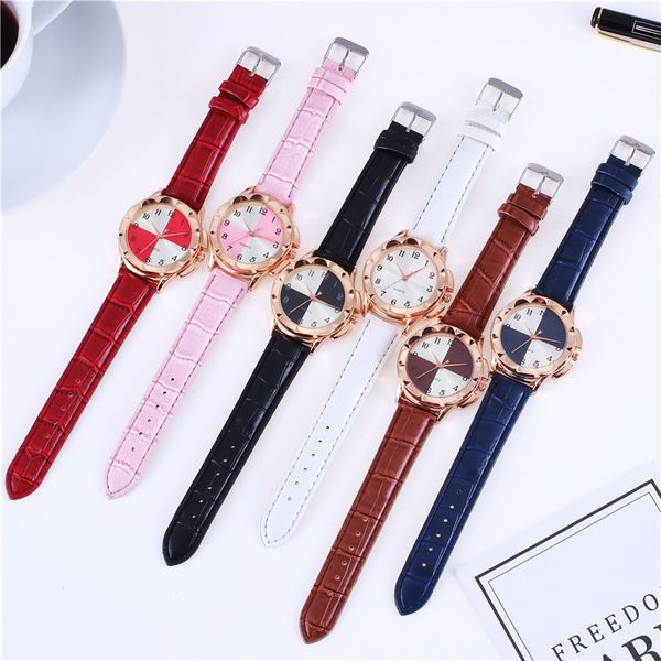 

elegant ladies watches arrivals female student fashion and casual women designers digital 6 color selection quartz watch belt alloy girls w, Slivery;brown