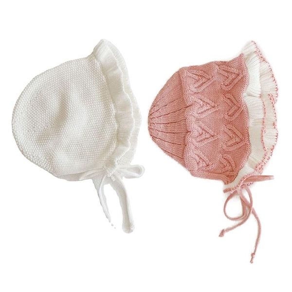 

princess baby hat laciness knit born bonnet enfant cap girls spring autumn beanie caps & hats, Yellow