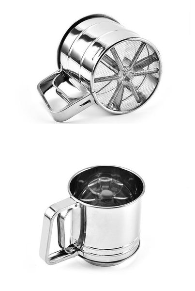 

high-grade semi-automatic stainless steel handheld flour sifter small single-layer powder screen fine baking tool & pastry tools