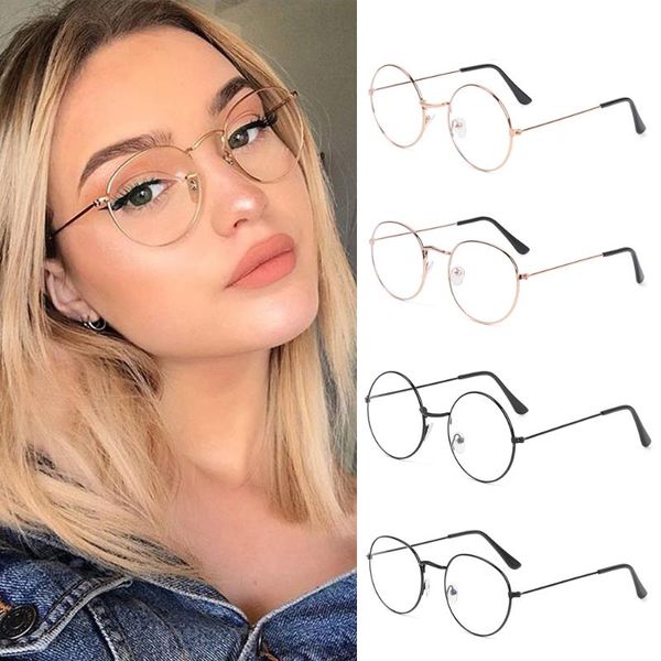 

sunglasses ultralight metal anti blue light glasses women men vintage round eyeglasses eye protection ray blocking computer goggles, White;black