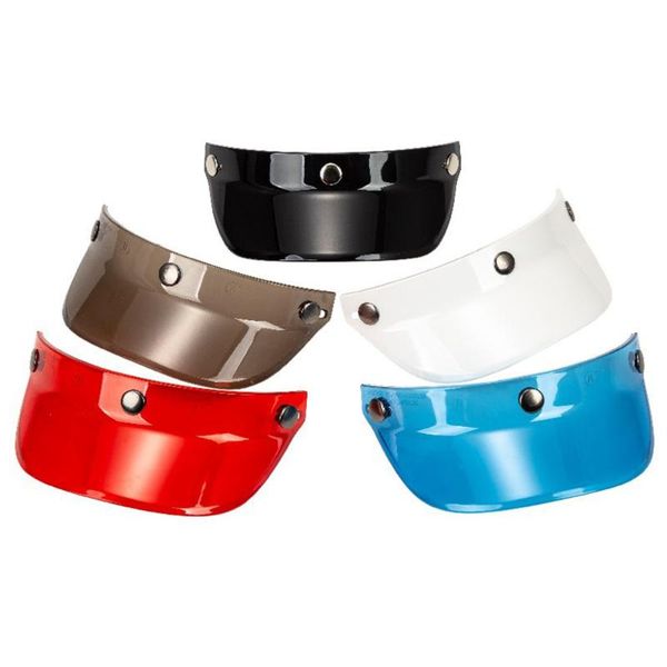 

motorcycle helmets 3 snap universal button wind shield visor anti-uv fog scratch flip up windscreen for open face helmet